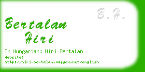 bertalan hiri business card